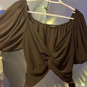 Black Crop top with Tie